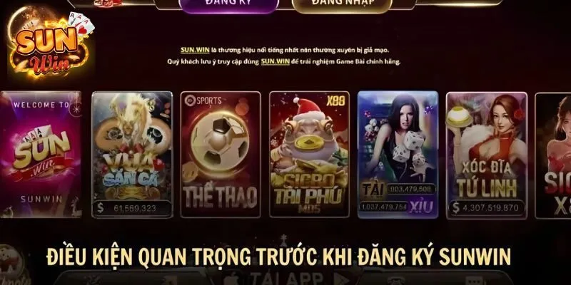 Đăng Ký Sunwin - Chi Tiết Cách Thực Hiện Dành Cho Newbie 2 Toàn bộ người chơi chỉ được tạo duy nhất 1 nick trong quá trình sử dụng sản phẩm